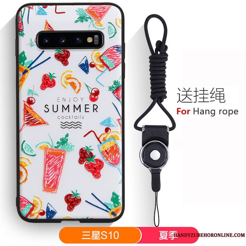 Samsung Galaxy S10 Coque Dessin Animé Étoile Protection Fluide Doux Ornements Suspendus Étui Charmant