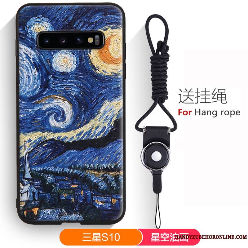 Samsung Galaxy S10 Coque Dessin Animé Étoile Protection Fluide Doux Ornements Suspendus Étui Charmant