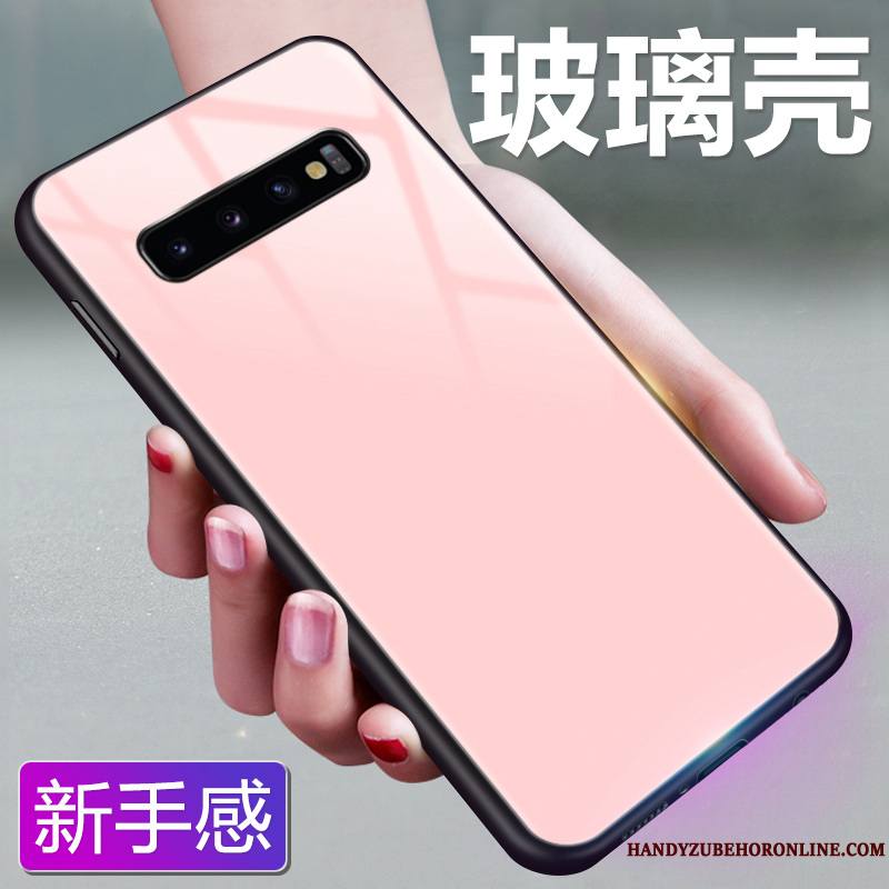 Samsung Galaxy S10+ Coque Dégradé De Couleur Protection Verre De Téléphone Étoile Rose