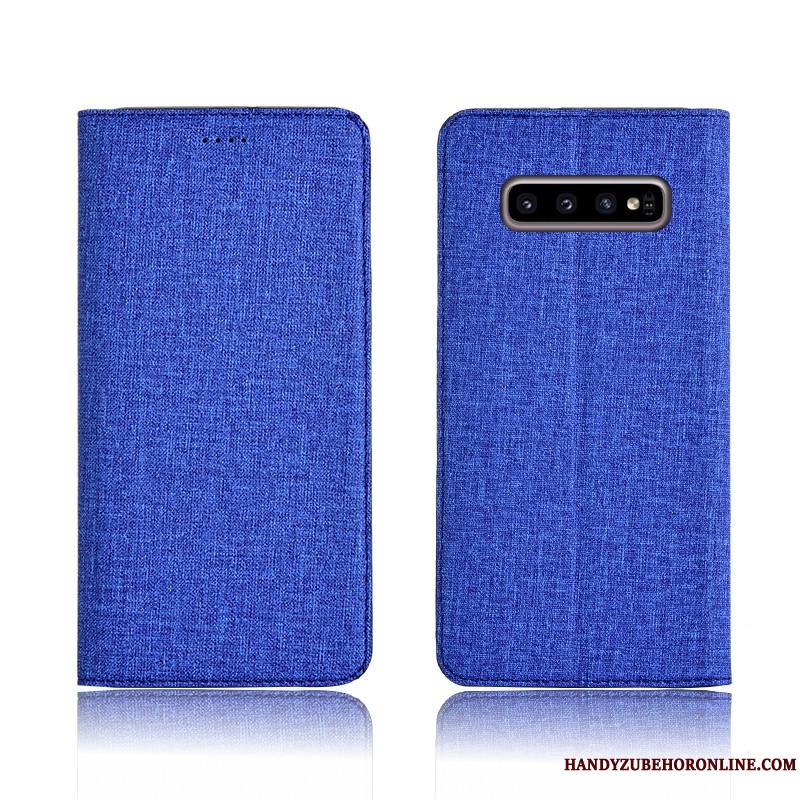 Samsung Galaxy S10 Coque Lin Téléphone Portable Fluide Doux Étoile Tout Compris Protection Gris