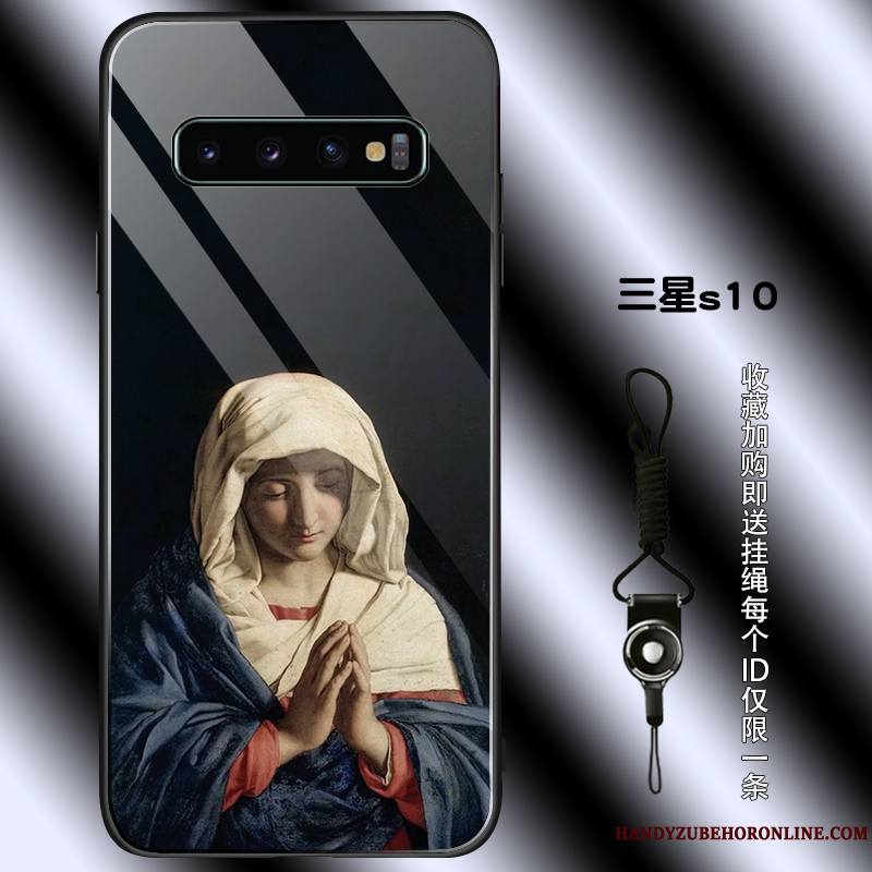 Samsung Galaxy S10 Coque Personnalité Art Verre Tendance Incassable Silicone Étui