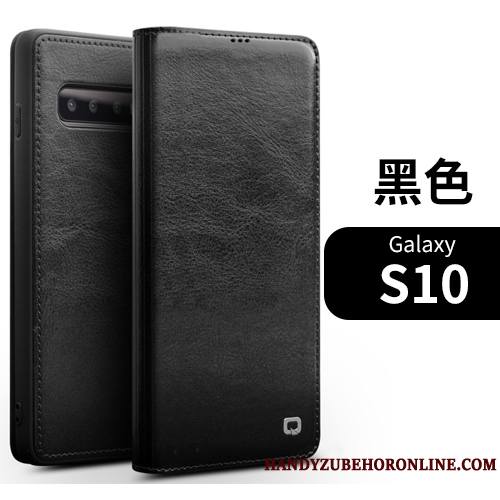 Samsung Galaxy S10 Coque Protection Cuir Carte Étui Tout Compris Étoile Cuir Véritable