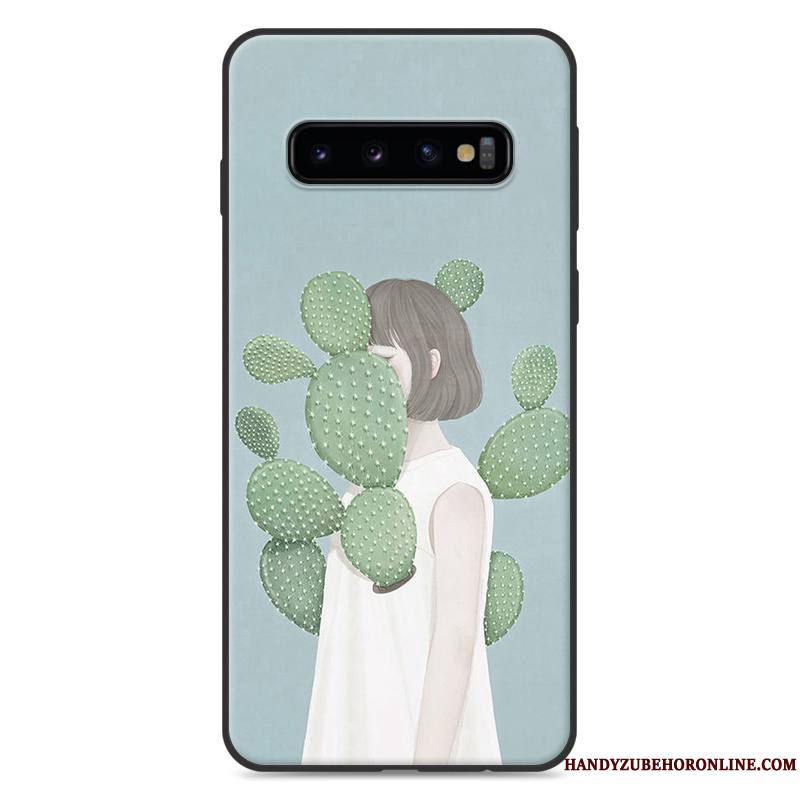 Samsung Galaxy S10+ Coque Silicone Frais Tout Compris Étoile Bleu Petit Art