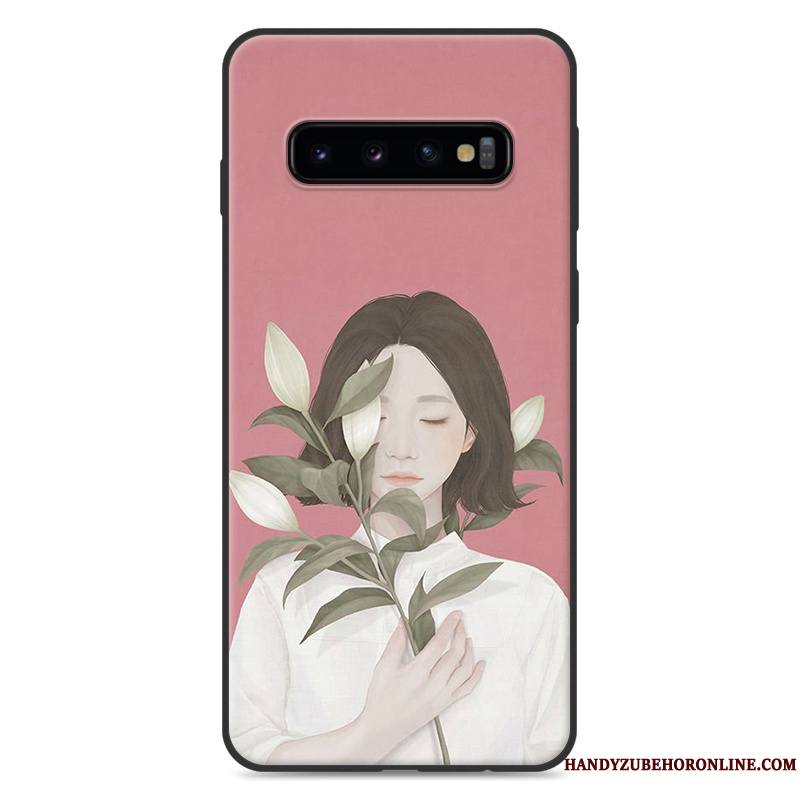 Samsung Galaxy S10+ Coque Silicone Frais Tout Compris Étoile Bleu Petit Art