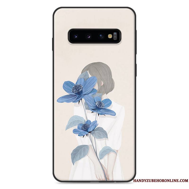 Samsung Galaxy S10+ Coque Silicone Frais Tout Compris Étoile Bleu Petit Art