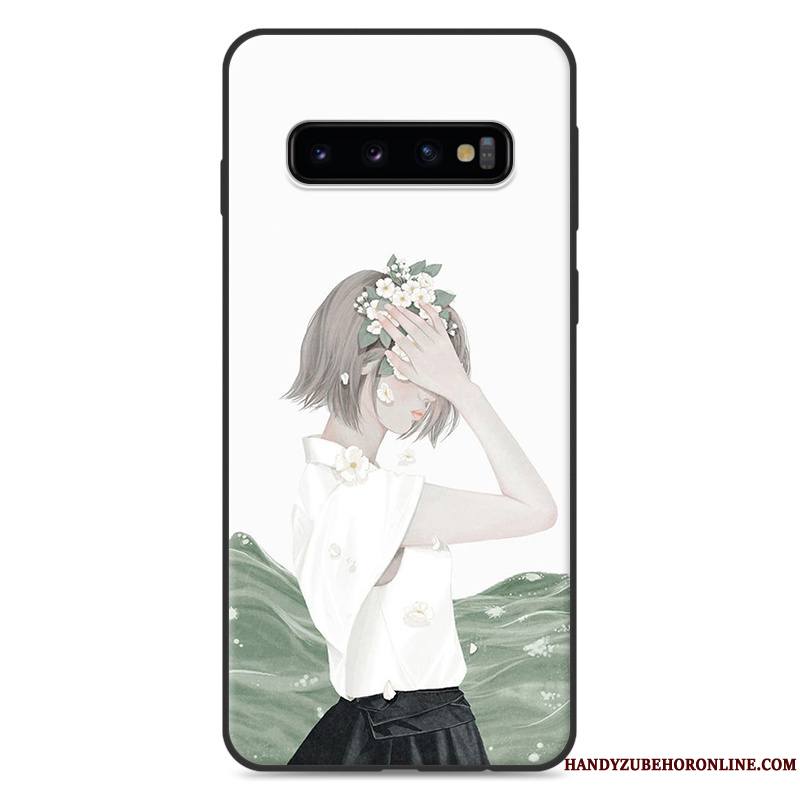 Samsung Galaxy S10+ Coque Silicone Frais Tout Compris Étoile Bleu Petit Art