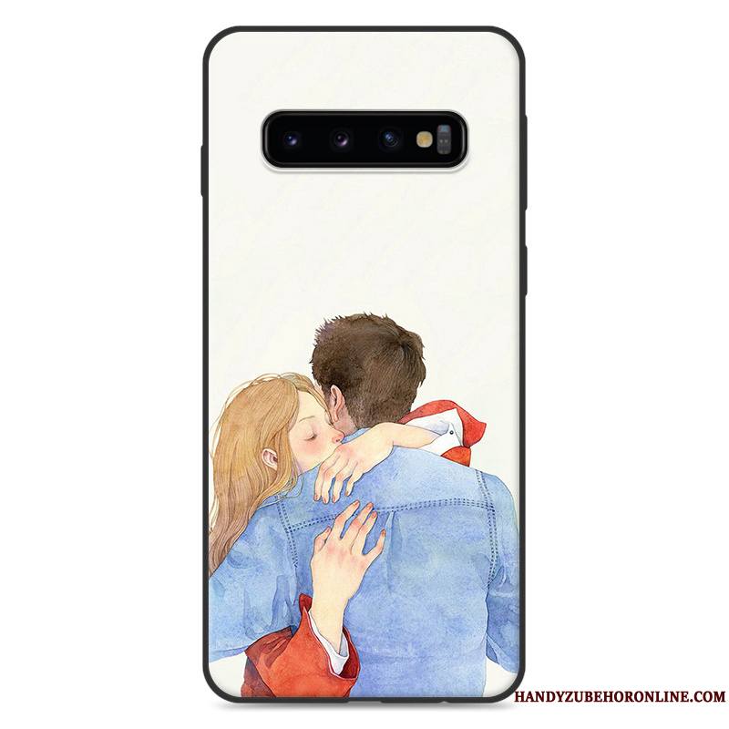 Samsung Galaxy S10+ Coque Silicone Frais Tout Compris Étoile Bleu Petit Art