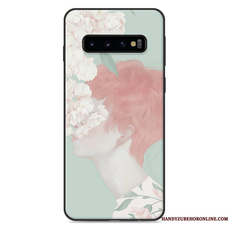 Samsung Galaxy S10+ Coque Silicone Frais Tout Compris Étoile Bleu Petit Art