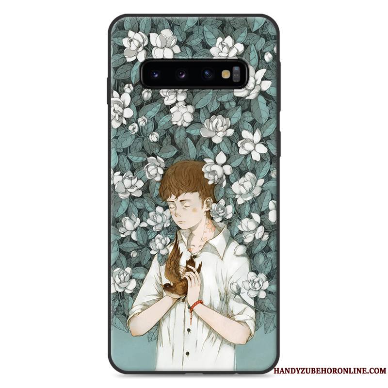 Samsung Galaxy S10+ Coque Silicone Frais Tout Compris Étoile Bleu Petit Art