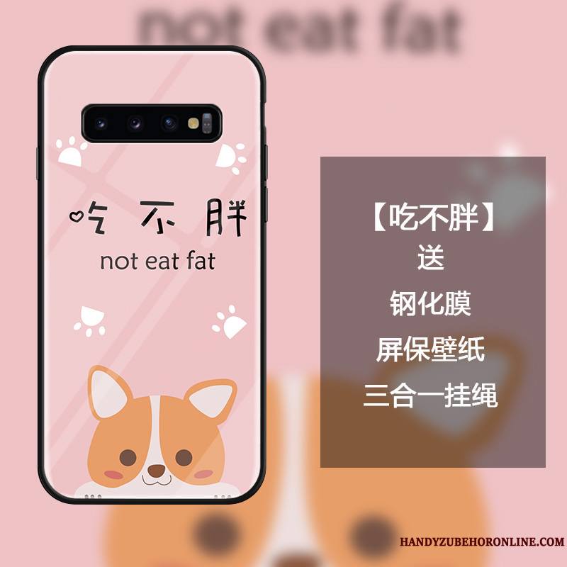 Samsung Galaxy S10+ Coque Tout Compris Dessin Animé Protection Créatif Marque De Tendance Étui Verre Trempé