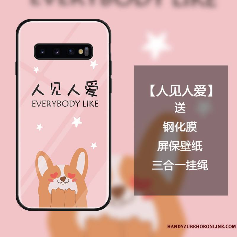 Samsung Galaxy S10+ Coque Tout Compris Dessin Animé Protection Créatif Marque De Tendance Étui Verre Trempé