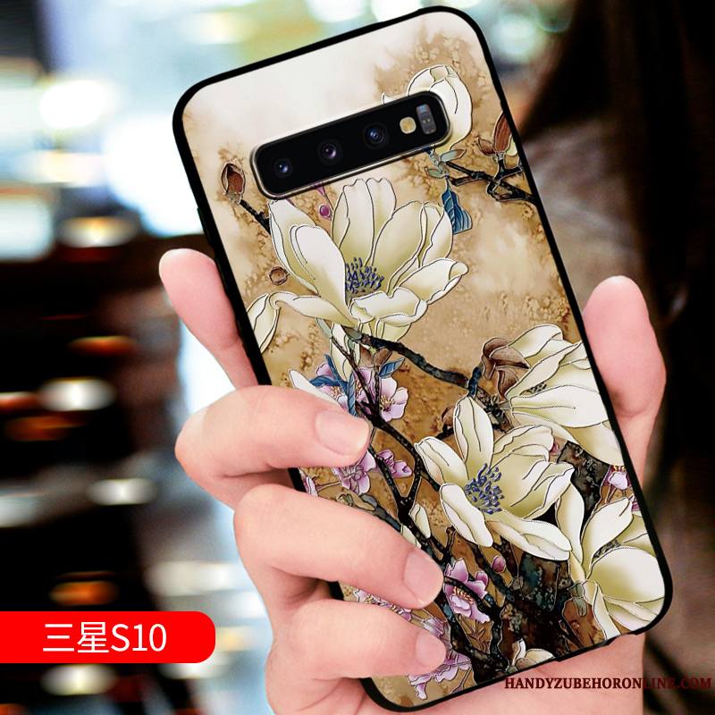 Samsung Galaxy S10 Coque Tout Compris Luxe Protection Marque De Tendance Gaufrage Étoile Délavé En Daim