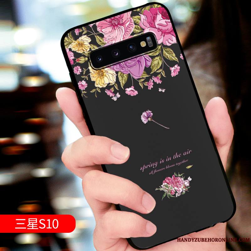 Samsung Galaxy S10 Coque Tout Compris Luxe Protection Marque De Tendance Gaufrage Étoile Délavé En Daim