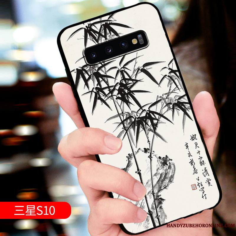 Samsung Galaxy S10 Coque Tout Compris Luxe Protection Marque De Tendance Gaufrage Étoile Délavé En Daim