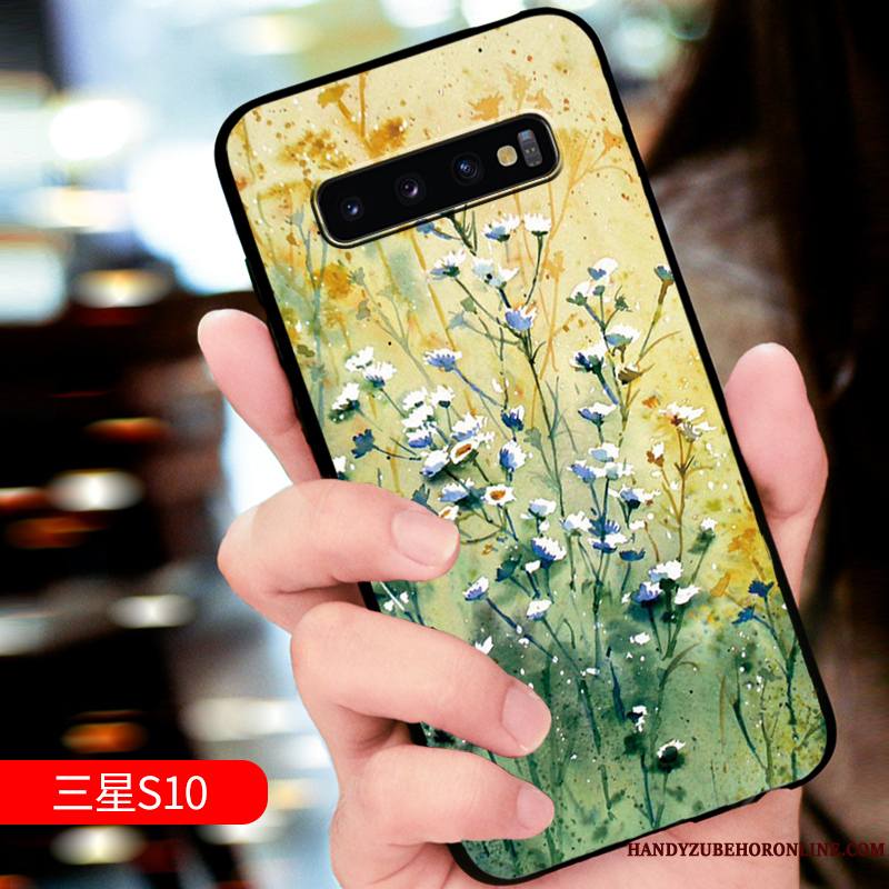 Samsung Galaxy S10 Coque Tout Compris Luxe Protection Marque De Tendance Gaufrage Étoile Délavé En Daim