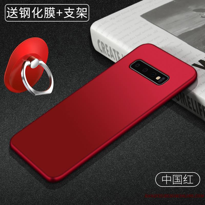 Samsung Galaxy S10+ Coque Téléphone Portable Créatif Très Mince Protection Incassable Rouge Étui