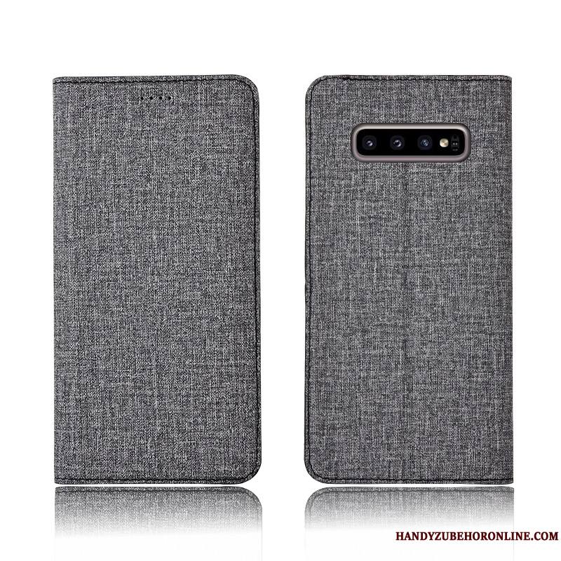 Samsung Galaxy S10+ Coque Téléphone Portable Étui En Cuir Incassable Fluide Doux Étoile Bleu Clamshell