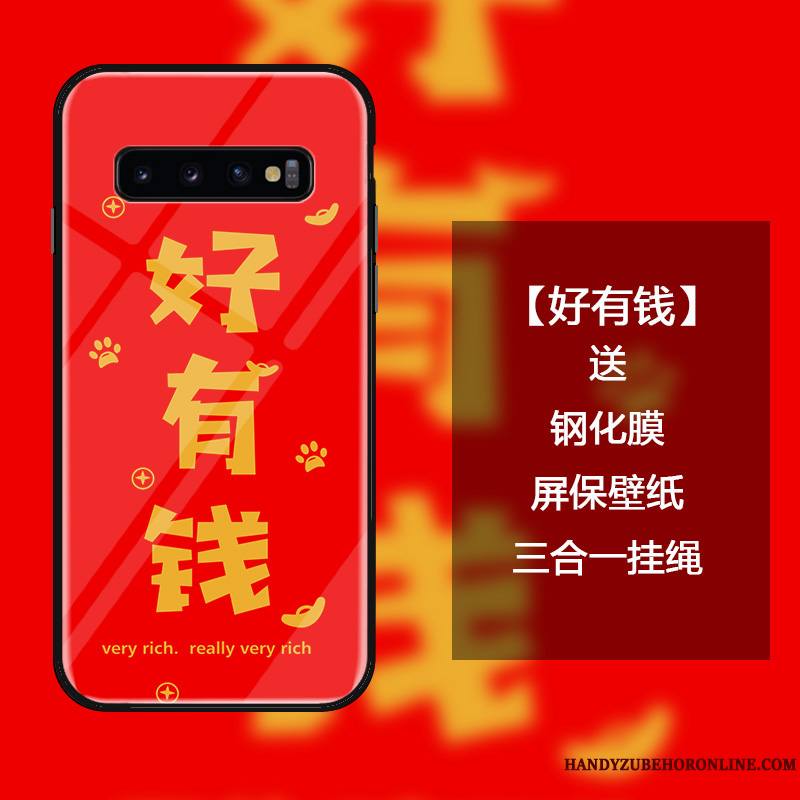 Samsung Galaxy S10 Coque Verre Trempé Étoile Ornements Suspendus Nouveau Étui Personnalité Créatif