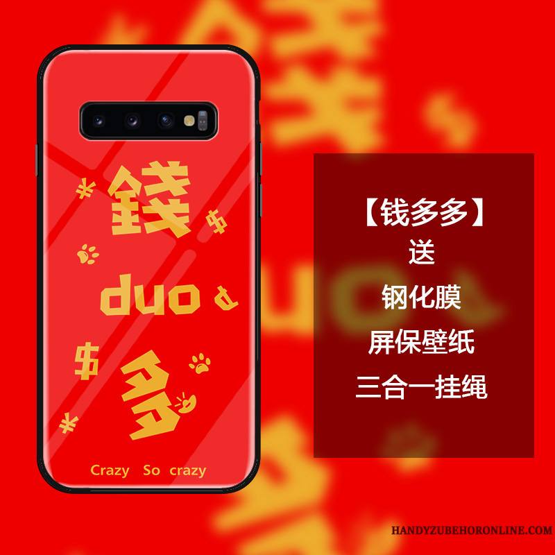 Samsung Galaxy S10 Coque Verre Trempé Étoile Ornements Suspendus Nouveau Étui Personnalité Créatif
