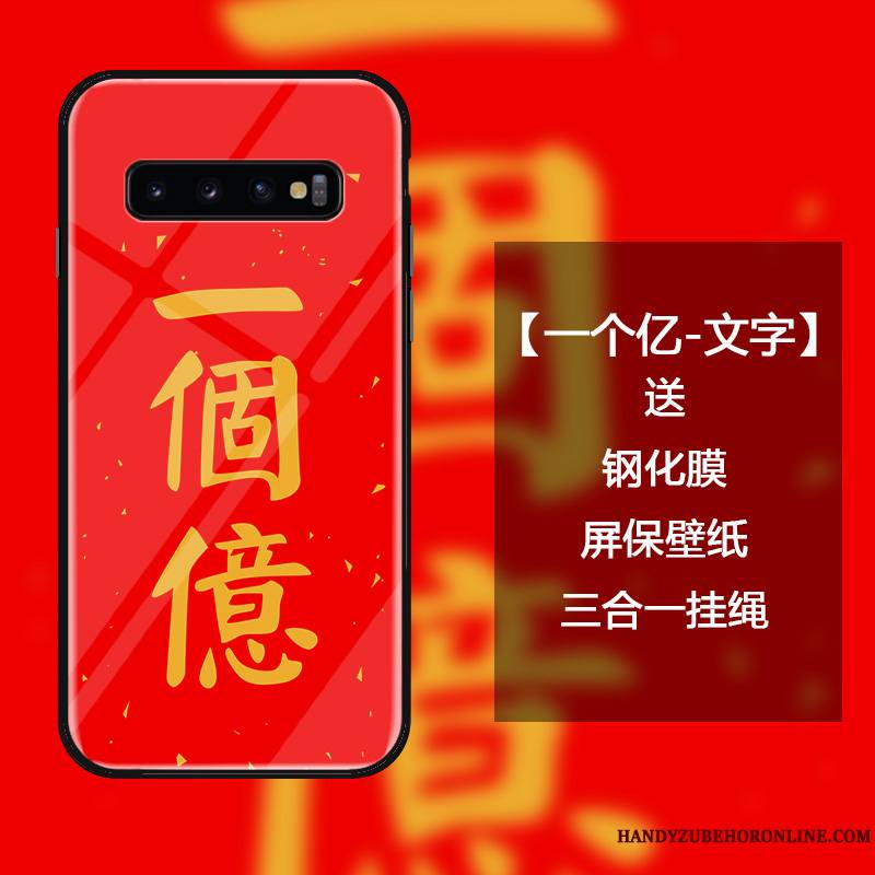 Samsung Galaxy S10 Coque Verre Trempé Étoile Ornements Suspendus Nouveau Étui Personnalité Créatif