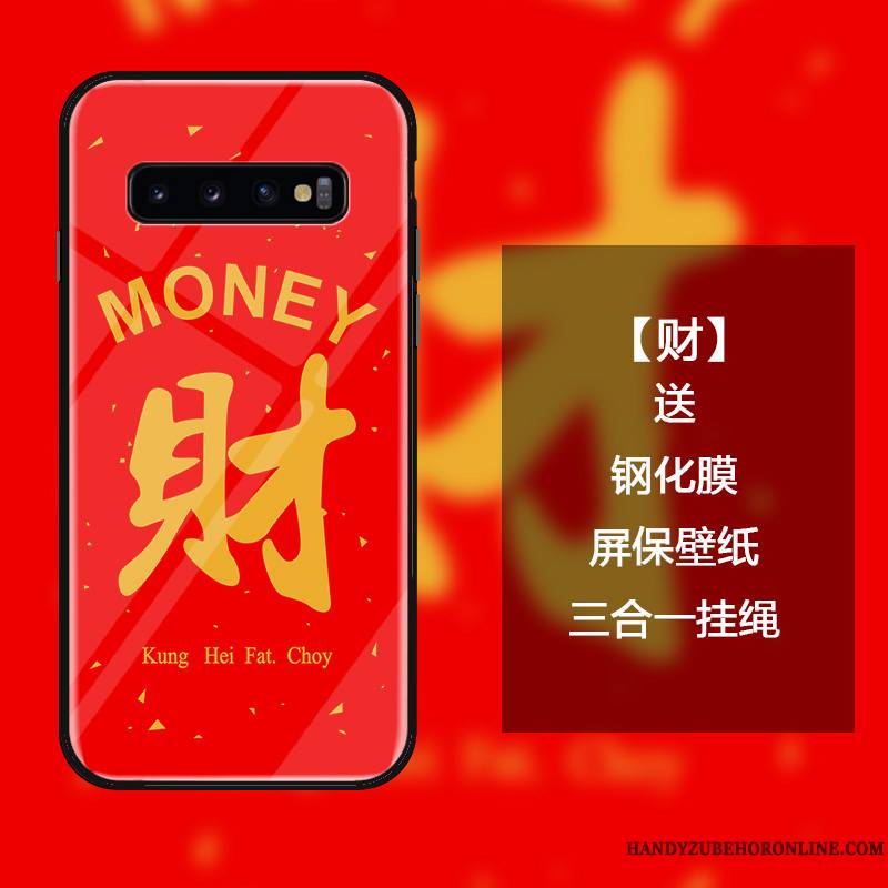 Samsung Galaxy S10 Coque Verre Trempé Étoile Ornements Suspendus Nouveau Étui Personnalité Créatif