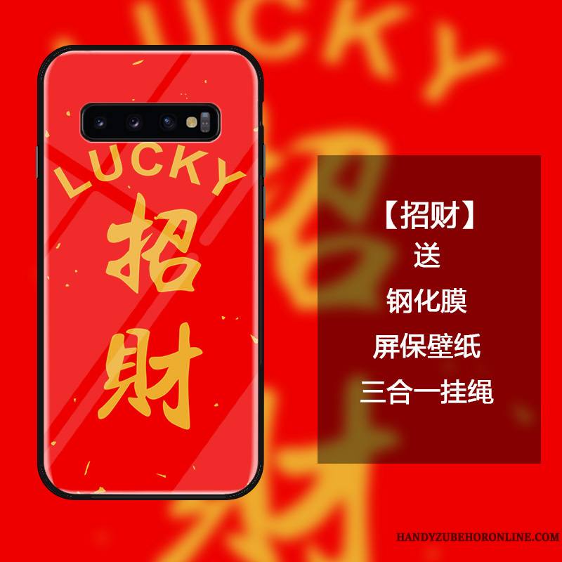 Samsung Galaxy S10 Coque Verre Trempé Étoile Ornements Suspendus Nouveau Étui Personnalité Créatif