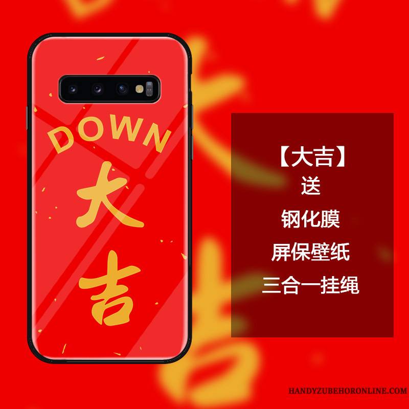 Samsung Galaxy S10 Coque Verre Trempé Étoile Ornements Suspendus Nouveau Étui Personnalité Créatif