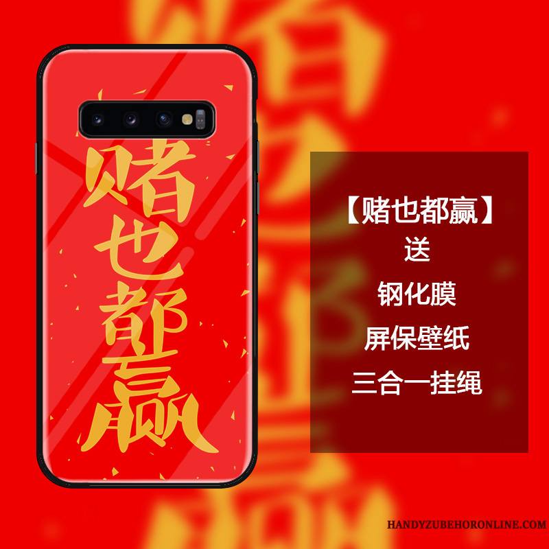 Samsung Galaxy S10 Coque Verre Trempé Étoile Ornements Suspendus Nouveau Étui Personnalité Créatif