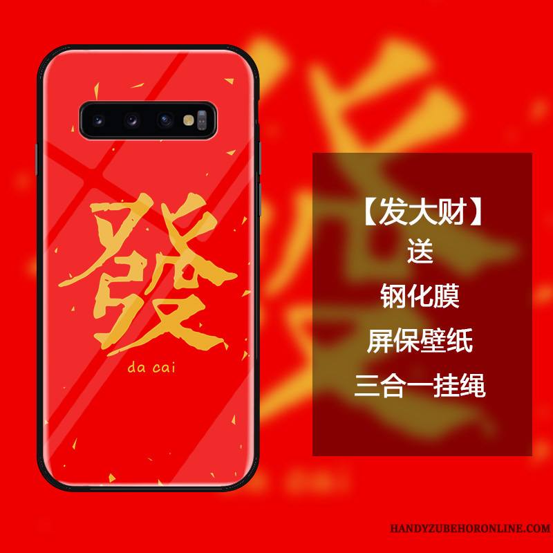 Samsung Galaxy S10 Coque Verre Trempé Étoile Ornements Suspendus Nouveau Étui Personnalité Créatif
