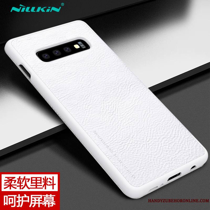 Samsung Galaxy S10+ Coque Étoile Business Étui Étui En Cuir Or Téléphone Portable Housse