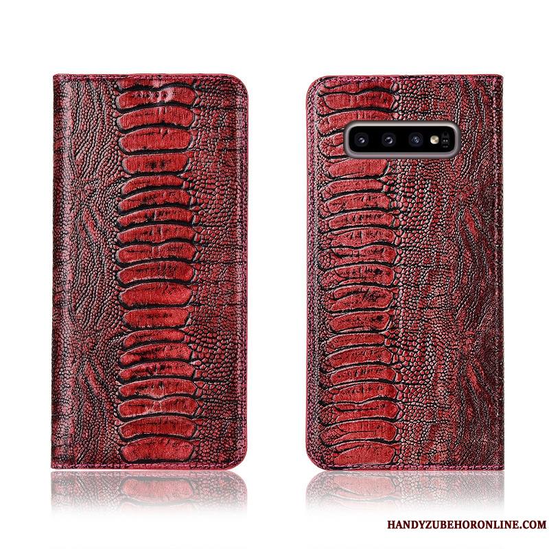 Samsung Galaxy S10+ Coque Étoile Étui Téléphone Portable Cuir Véritable Oiseau Nouveau Incassable