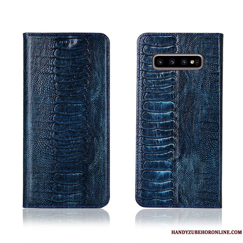 Samsung Galaxy S10+ Coque Étoile Étui Téléphone Portable Cuir Véritable Oiseau Nouveau Incassable