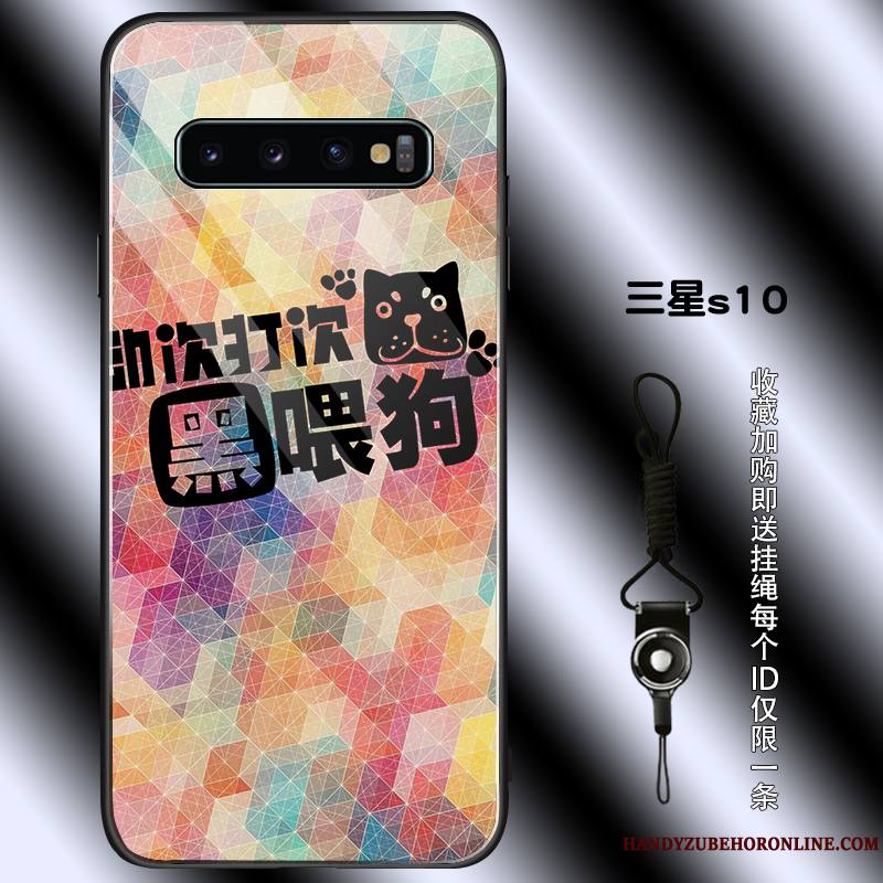 Samsung Galaxy S10 Coque Étui Losange Colorée Incassable Tout Compris Multicolore Simple