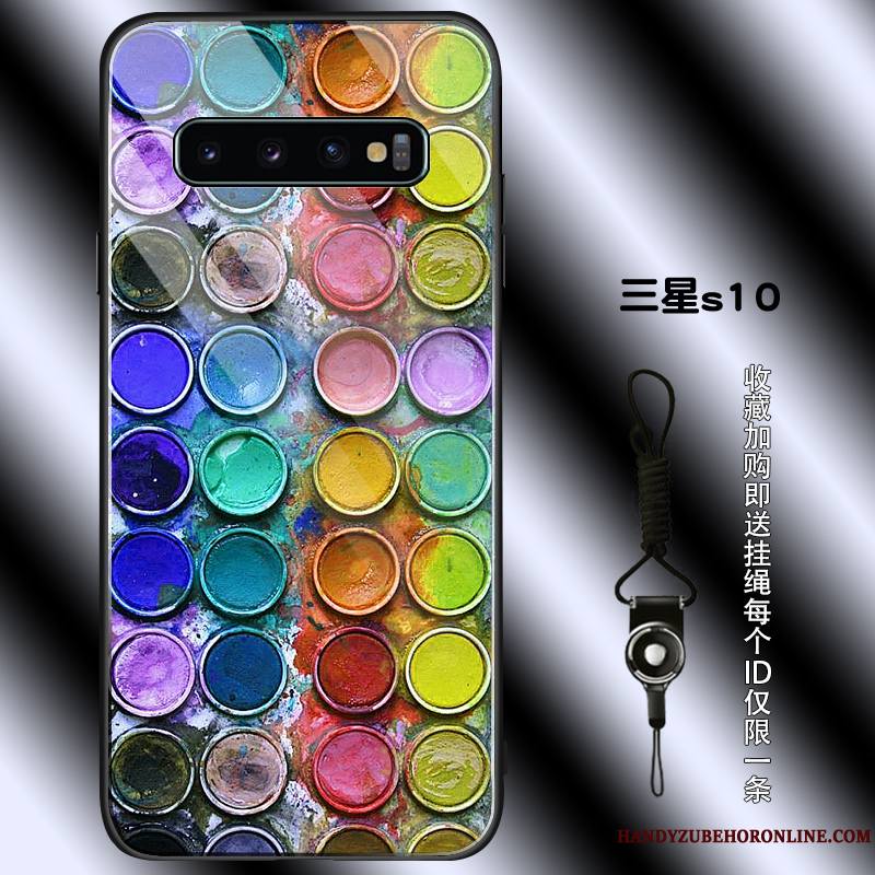 Samsung Galaxy S10 Coque Étui Losange Colorée Incassable Tout Compris Multicolore Simple