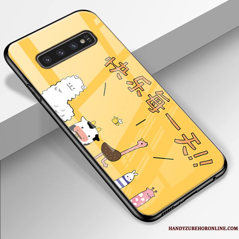 Samsung Galaxy S10+ Créatif Tout Compris Charmant Étoile Coque De Téléphone Tendance Jaune