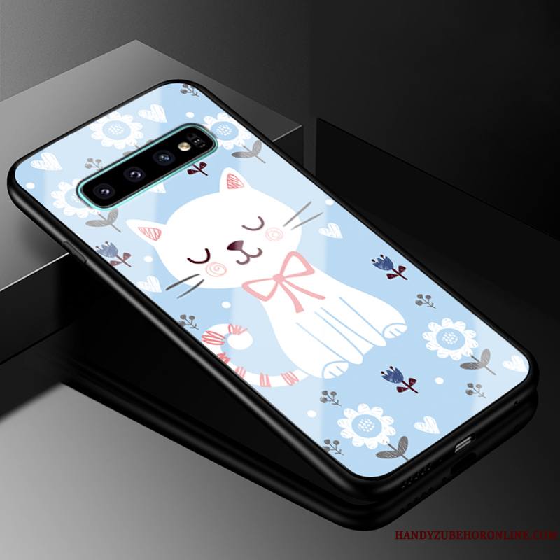 Samsung Galaxy S10 Fluide Doux Étoile Coque Verre Étui Charmant Difficile