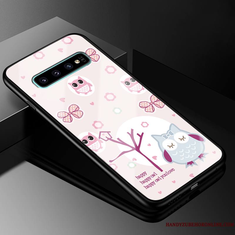 Samsung Galaxy S10 Fluide Doux Étoile Coque Verre Étui Charmant Difficile