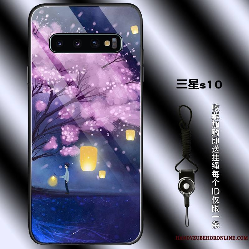 Samsung Galaxy S10 Incassable Jeunesse Noir Personnalité Coque De Téléphone Protection Violet