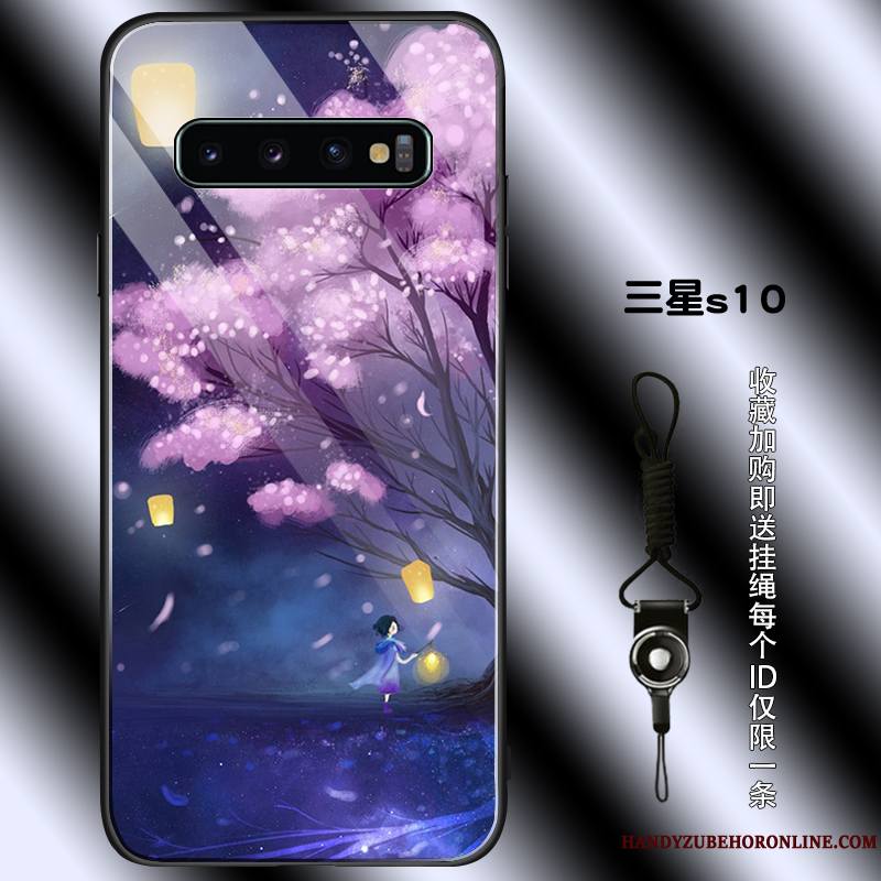 Samsung Galaxy S10 Incassable Jeunesse Noir Personnalité Coque De Téléphone Protection Violet