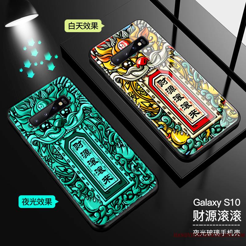 Samsung Galaxy S10 Incassable Tendance Lumineuses Verre Coque De Téléphone Marque De Tendance Tout Compris