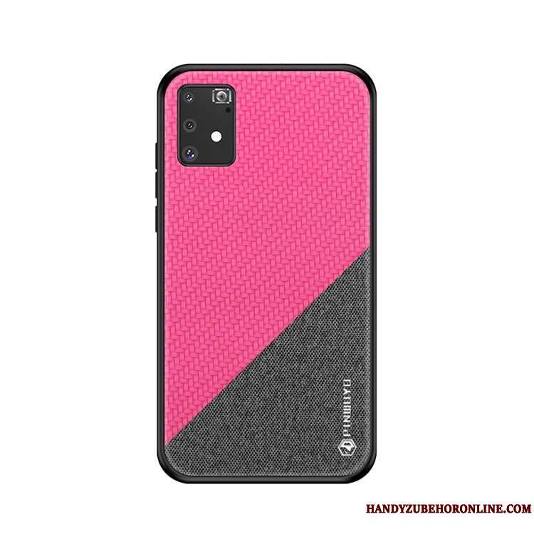 Samsung Galaxy S10 Lite Étoile Coque De Téléphone Tout Compris Rose Incassable Délavé En Daim Étui En Cuir