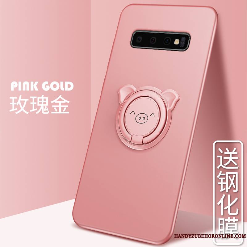 Samsung Galaxy S10+ Mignonne Rouge Étui Luxe Coque Net Rouge Magnétisme