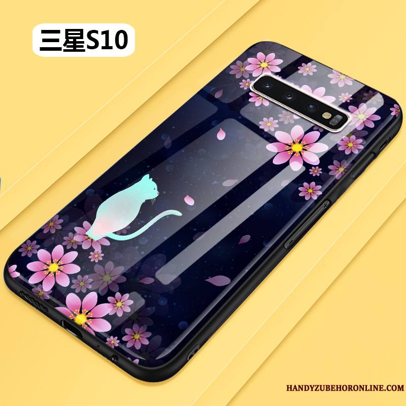 Samsung Galaxy S10 Mode Coque De Téléphone Personnalité Verre Tout Compris Fleur Créatif