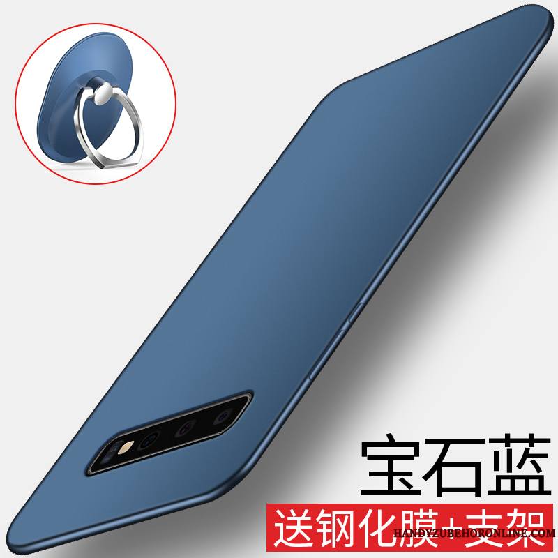 Samsung Galaxy S10+ Nouveau Incassable Simple Très Mince Protection Coque De Téléphone Bleu