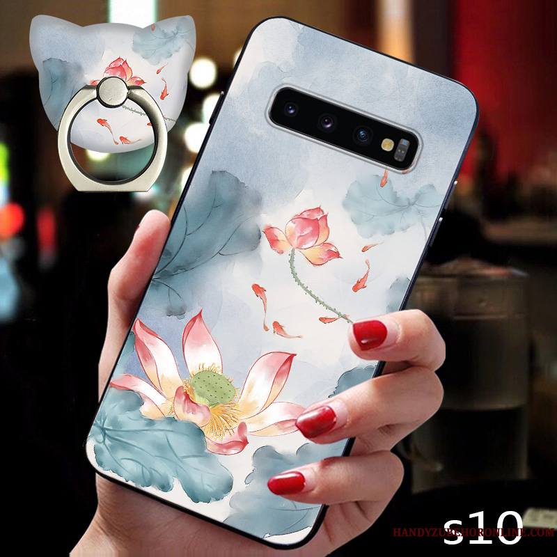 Samsung Galaxy S10 Personnalité Coque Étui Silicone Étoile Style Chinois Créatif