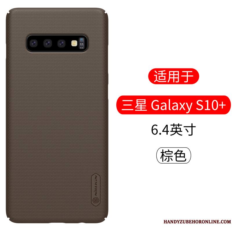 Samsung Galaxy S10+ Protection Incassable Étui Délavé En Daim Or Coque Étoile