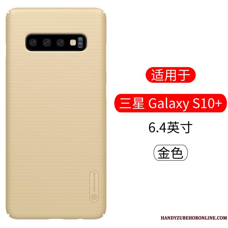 Samsung Galaxy S10+ Protection Incassable Étui Délavé En Daim Or Coque Étoile