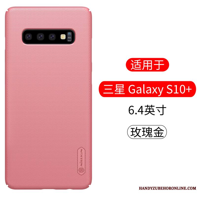 Samsung Galaxy S10+ Protection Incassable Étui Délavé En Daim Or Coque Étoile