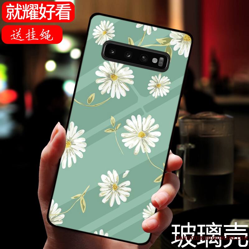 Samsung Galaxy S10 Verre Frais Étoile Miroir Coque De Téléphone Tout Compris Vert