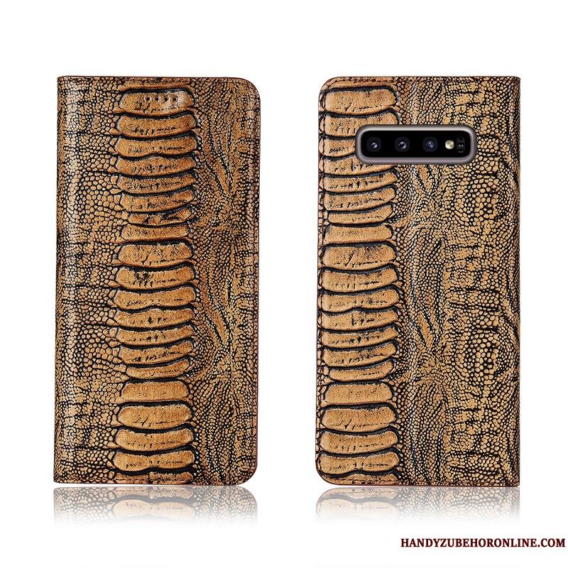 Samsung Galaxy S10 Étoile Étui En Cuir Housse Coque De Téléphone Fluide Doux Incassable Cuir Véritable